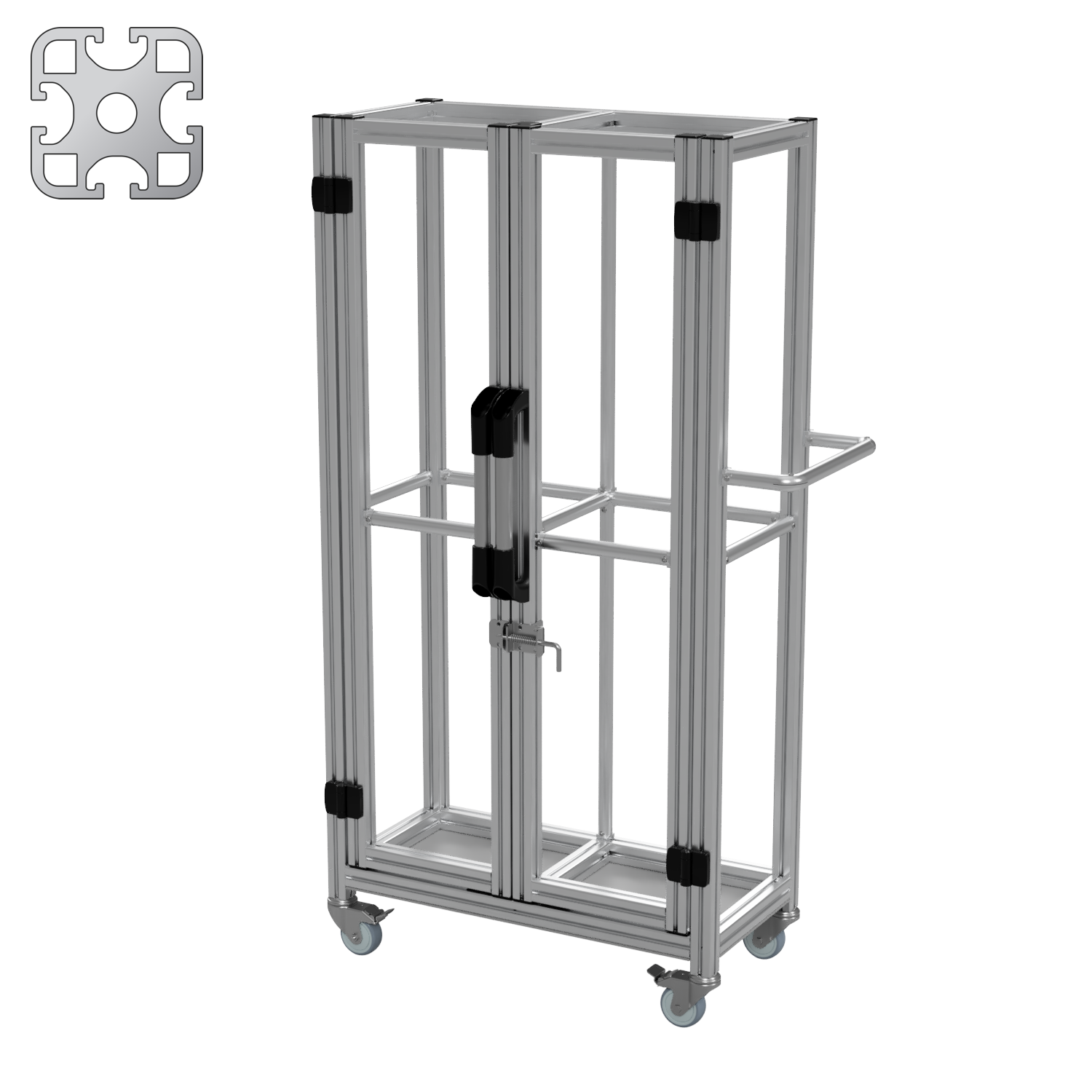 51352 - Mobile Pipe Stock Storage Trolley with Lockable Doors