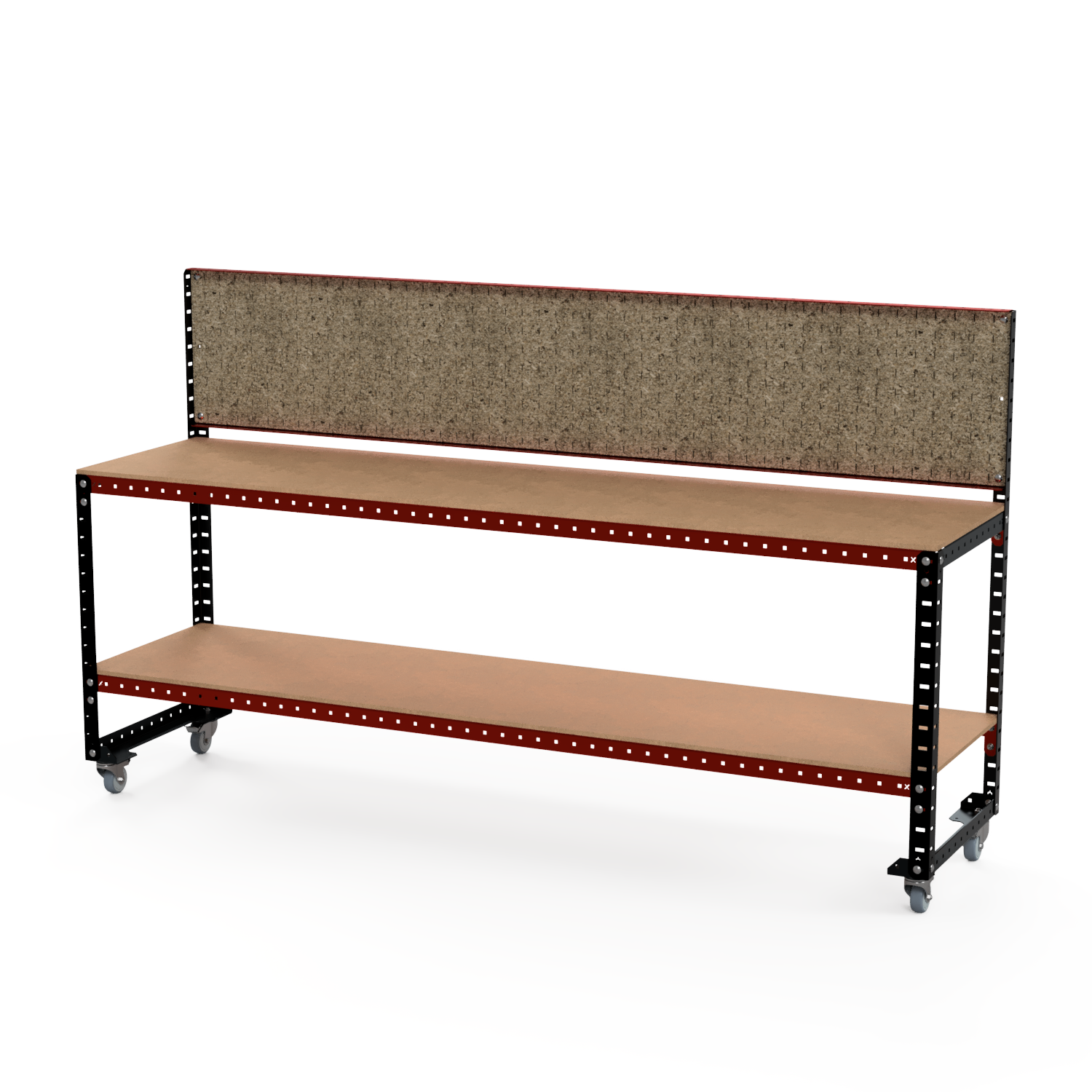 WKS-09 | Pegboard Workbench - 2400 x 600 x 920mm | With Back | Fixed Height | ConneXYZ