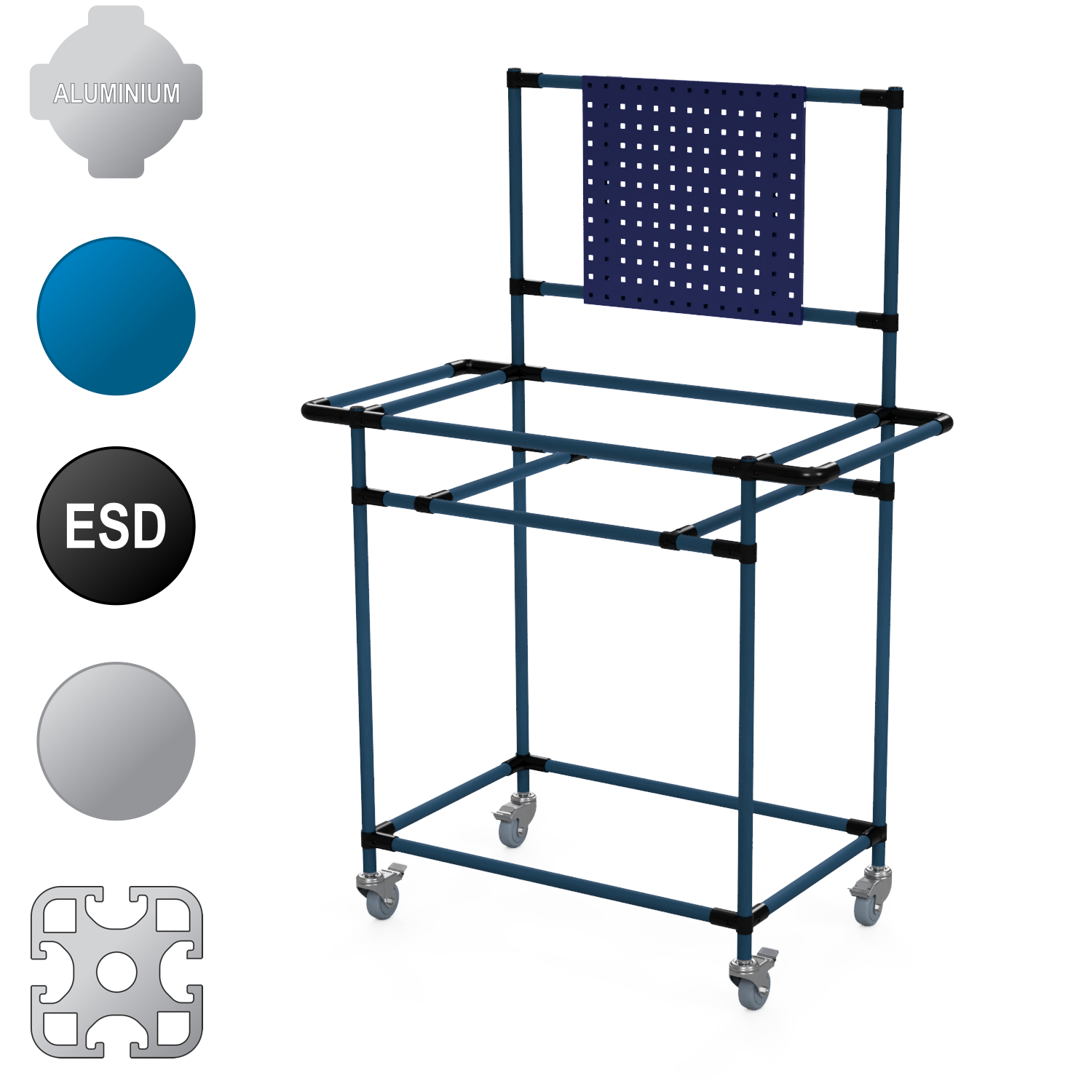 TRL-06 | Tote Trolley | With Back | 1-Level