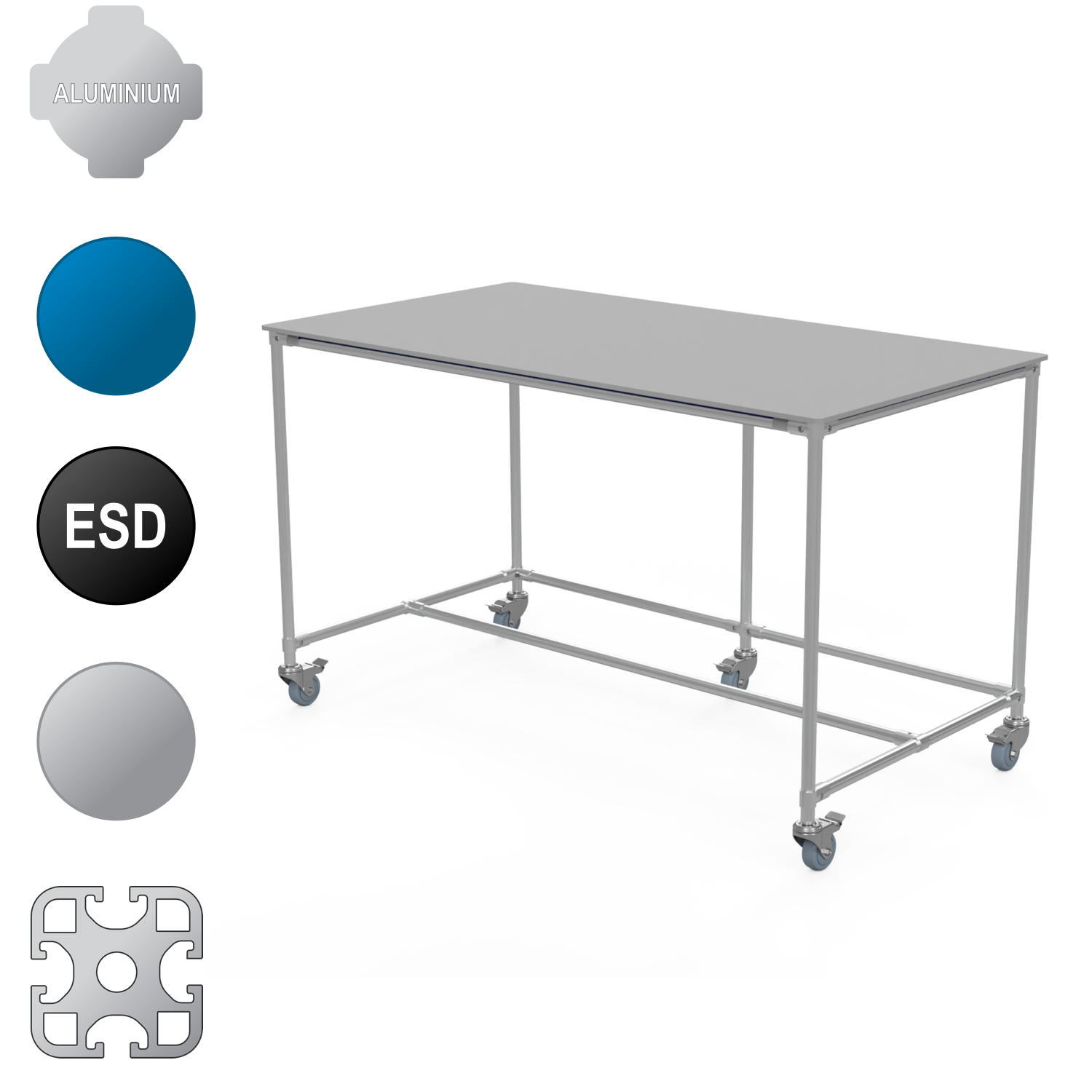 WKS-01 | Standard Workstation | No Back | Fixed Height