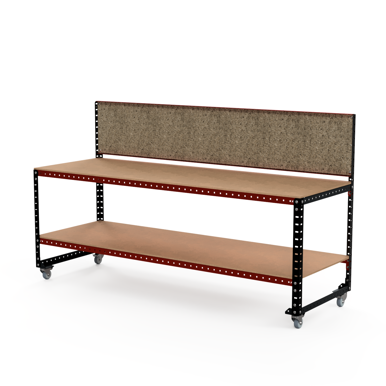 WKS-10 | Pegboard Workbench - 2400 x 800 x 920mm | With Back | Fixed Height | ConneXYZ