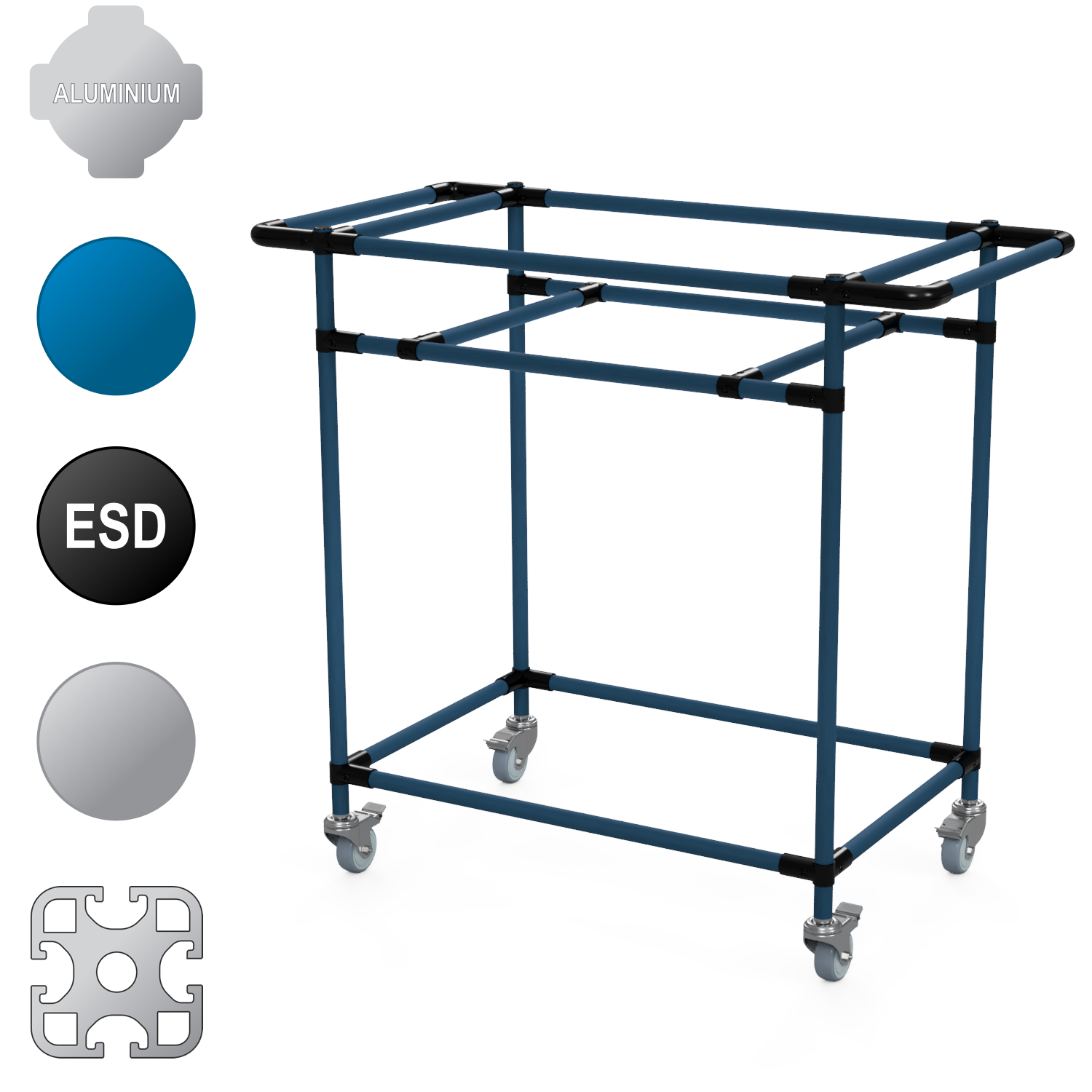 TRL-04 | Tote Trolley | No Back | 1-Level