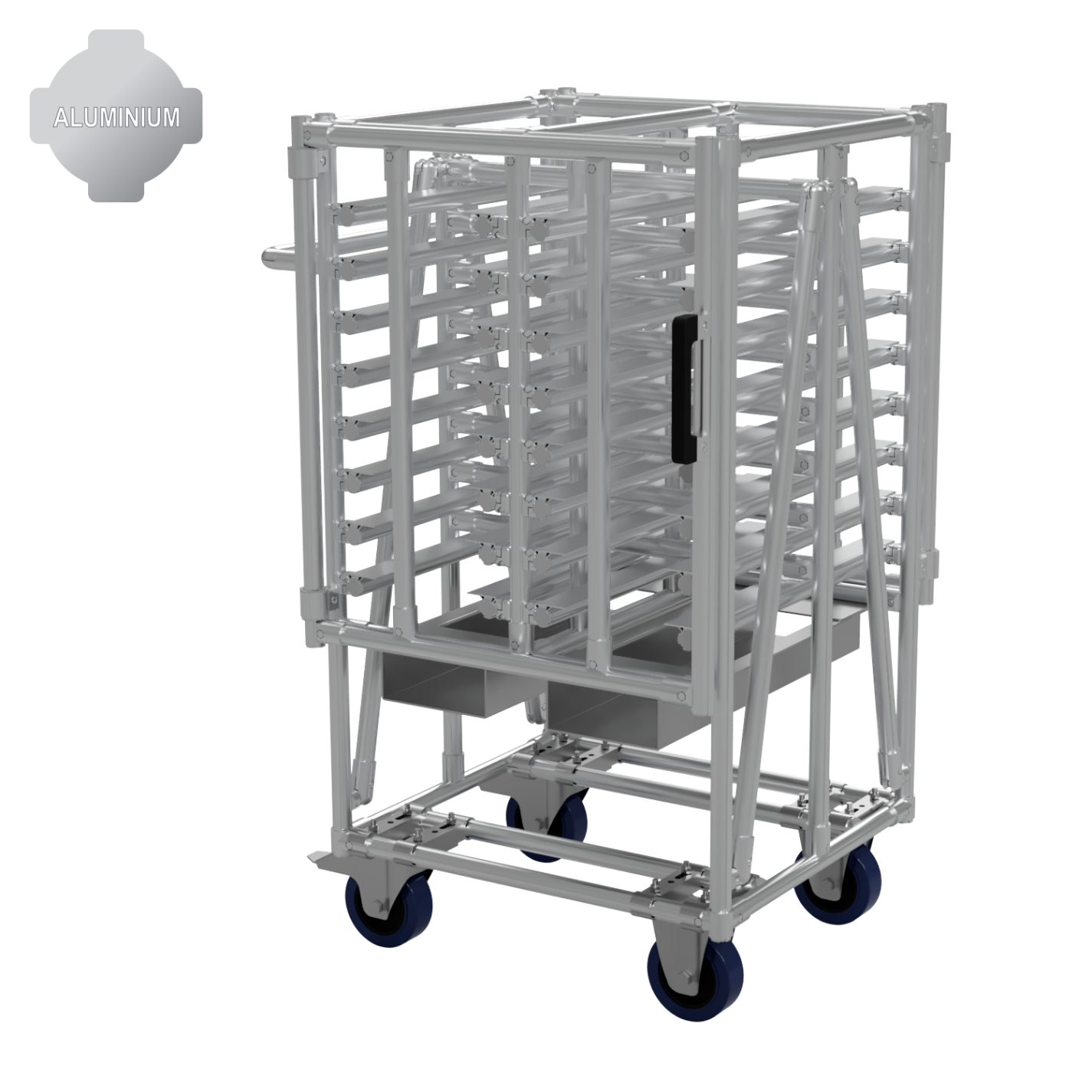 51190 - Mobile Plate Transport Trolley with Lockable Doors for Manufacturing